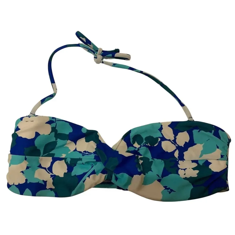 Gap Body Women's Size Small S Bikini Top Blue Floral - EUC